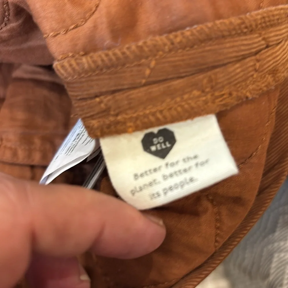 Madewell Corduroy Quilted Brown‎ Button Skirt Size 8